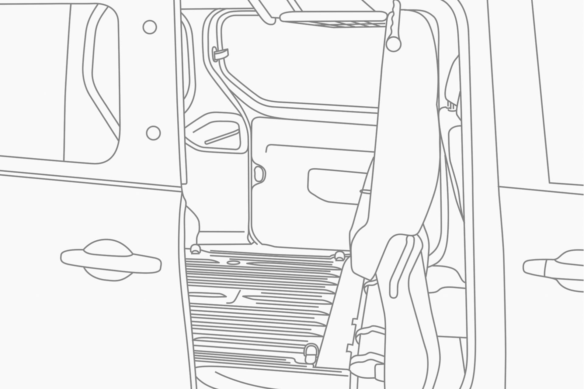 Nissan TOWNSTAR Van – Crew Vani elektrimootoriga versiooni pealtvaate illustratsioon 